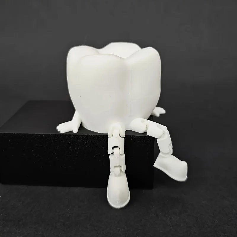 3D Printed Teeth Sculpture Ornaments, Cute Teeth Decorations with Legs, Fun Desktop Dental Decorations, Unique Home Decor