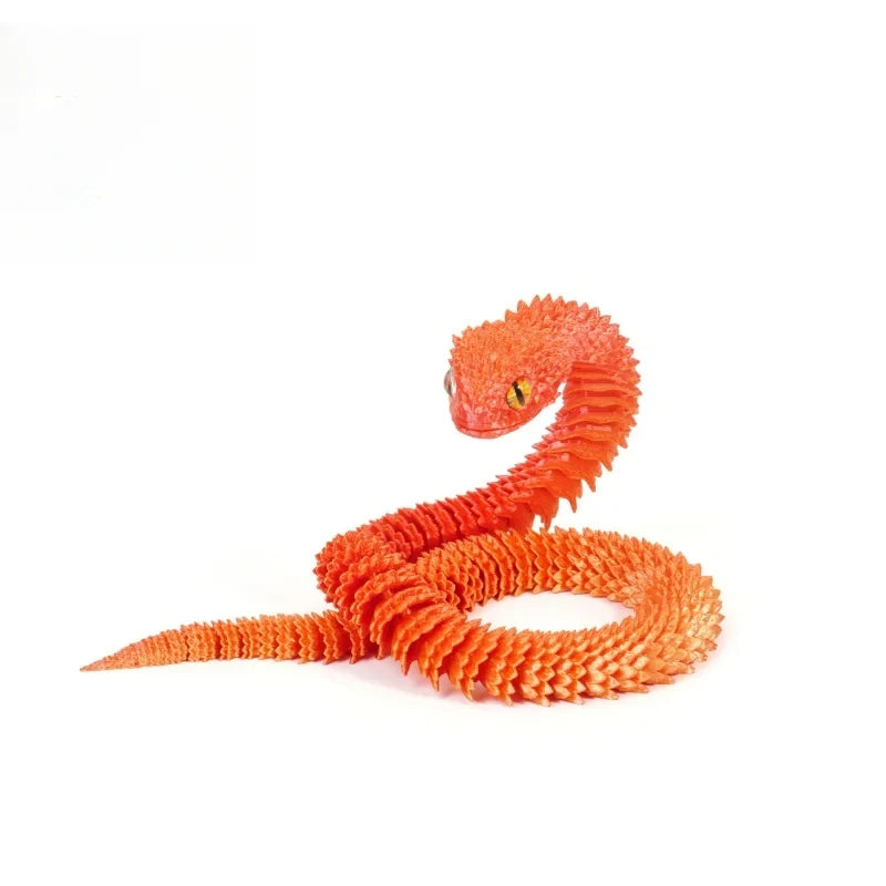 3D Printed Snake Multi-Joint Rotatable Stereoscopic Snake Office Desktop Ornament Home Decor Animal Model Figurine Car Decor Elk-Valley 3D