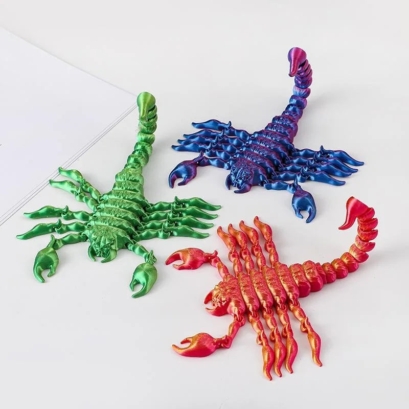 Scorpion 3D Printing Simulation Animal Model Toy Joint Movable Scorpion Ornament Children's Toy Gift Fish Tank Landscaping Craft Elk-Valley 3D