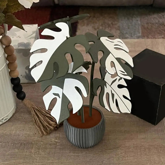 Monstera Leaf Coaster Leaf Shape 3D Printed Dining Table Coasters Tropical Leaf Coaster Heat Resistant PLA Anti-scald Mat Elk-Valley 3D