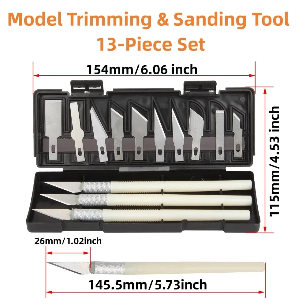 3D Model Grinding Tool Deburring Engraving Knife Kit Carving Tool DIY File Cutter Scraper Trimming Tool 3D Print Tool Kit ﻿
