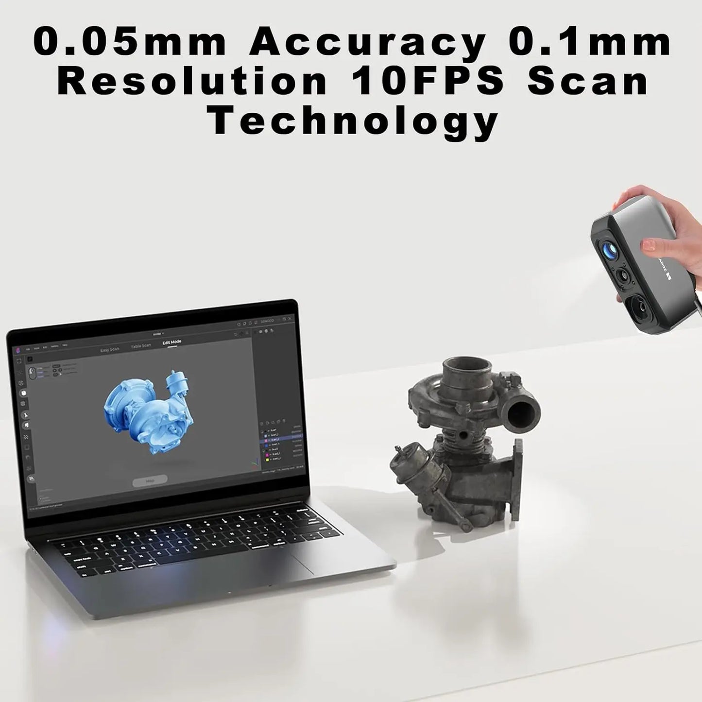 Moose Lite 3D Scanner for 3D Printing - 3D Printer Accessories NIR Light & AI Visual Tracking Technology, Handheld Scanner