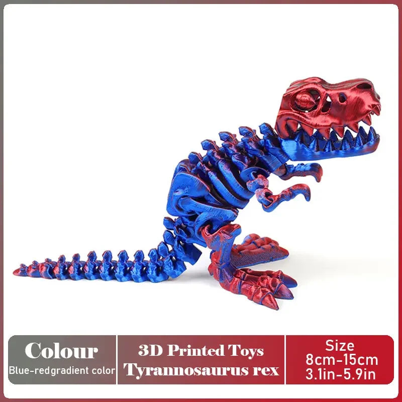 3D Printed Tyrannosaurus Rex Realistic Dinosaur Model Jointed Full Movable Birthday Gift Realistic Animals Decorative Desktop Elk-Valley 3D