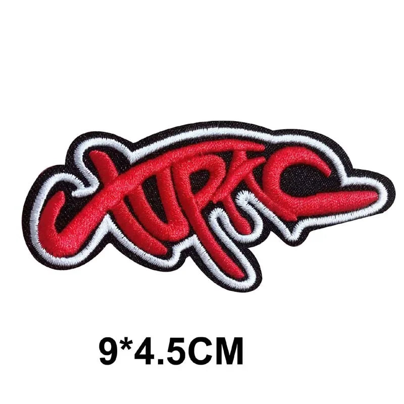 5PCS/ Text Clothing Stickers Fabric Applique Embroidery Iron On Patches,Punk Rock Music Band Badges Clothes Striped Sewing Patch Elk-Valley 3D