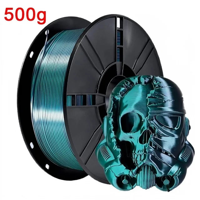 Dual Color Filament Silk PLA 1.75mm 1kg 500g 250g 3D Printer Plastic Material Two Colors Filament PLA Black Red Green Bundle New Elk-Valley 3D