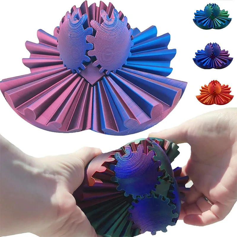 Gear Ball 3D Printed Spin Ball Cube Sphere Fidget Toy for Stress Anxiety Relief Stress Sphere Desk Toy for Adults Kid Gift Elk-Valley 3D
