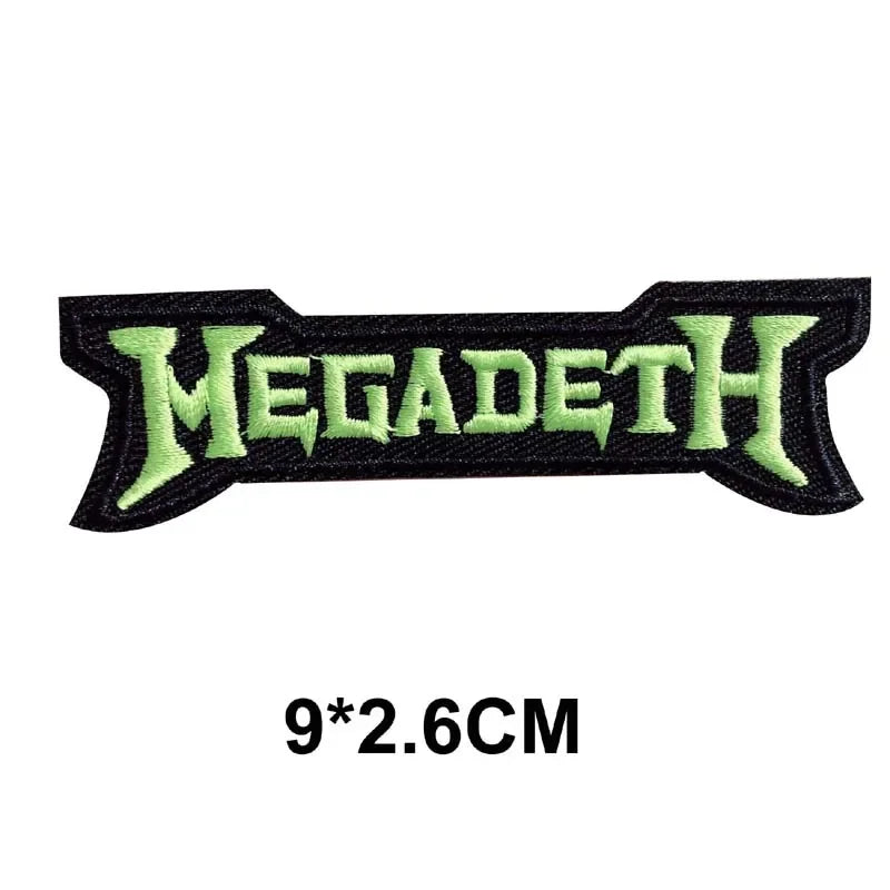 5PCS/ Text Clothing Stickers Fabric Applique Embroidery Iron On Patches,Punk Rock Music Band Badges Clothes Striped Sewing Patch Elk-Valley 3D