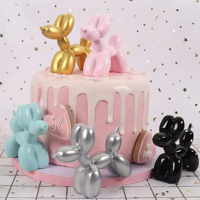 Statue Sculpture Figurine Animals Cake Art electroplating Dog Nordic Small Antiskid decorations living Dessert Mat Balloon Party Elk-Valley 3D