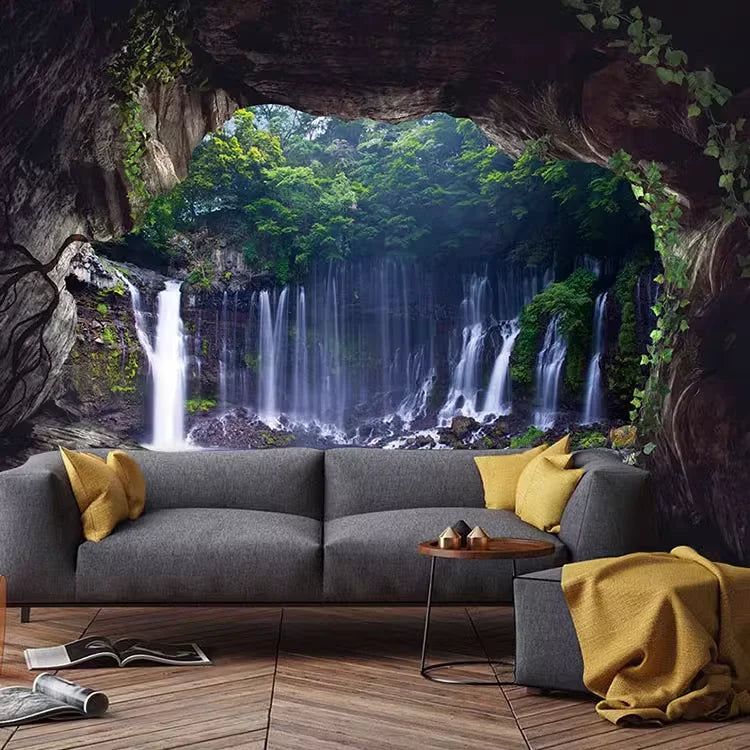 3D Printing of Natural Scenery, Forest, Room Background, Decorative Fabric, Bedside Arrangement, Hanging Fabric, Tapestry Elk-Valley 3D