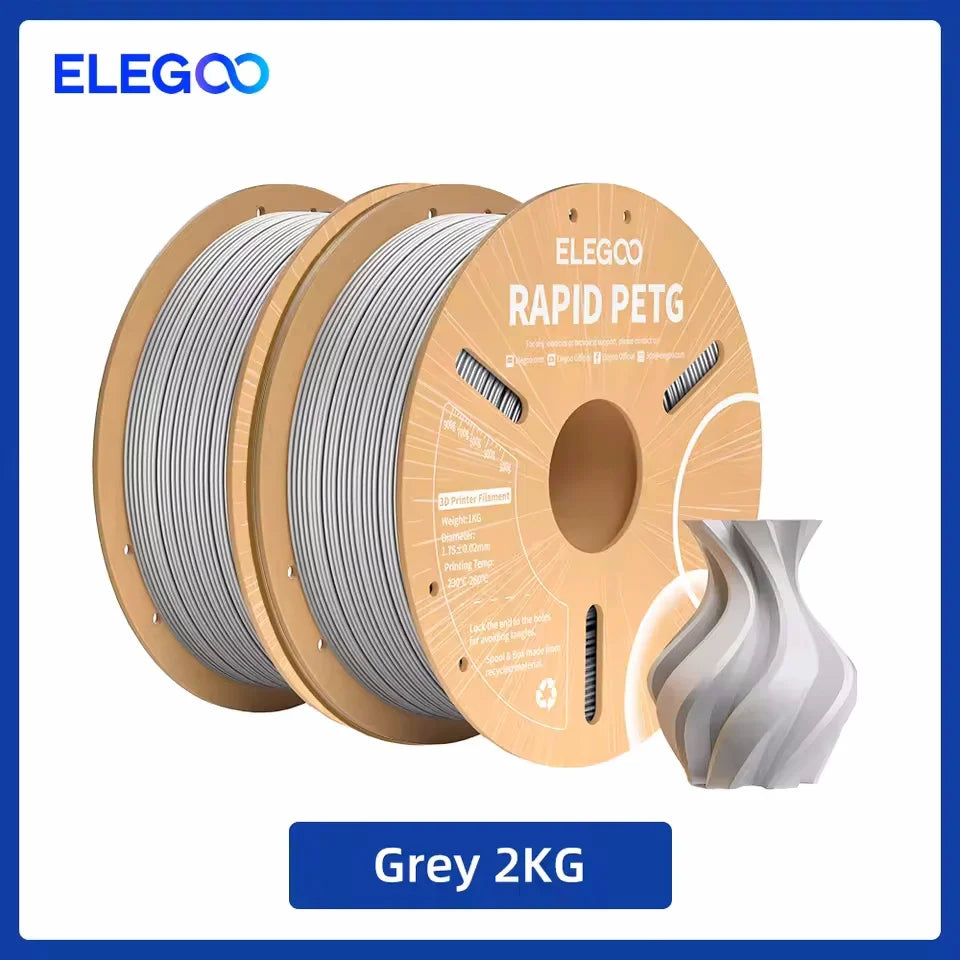 ELEGOO Rapid PETG Filament 1.75mm 1KG,High Speed 30-600mm/s 3D Printer Filament 1kg Fits for Most FDM 3D Printers Elk-Valley 3D