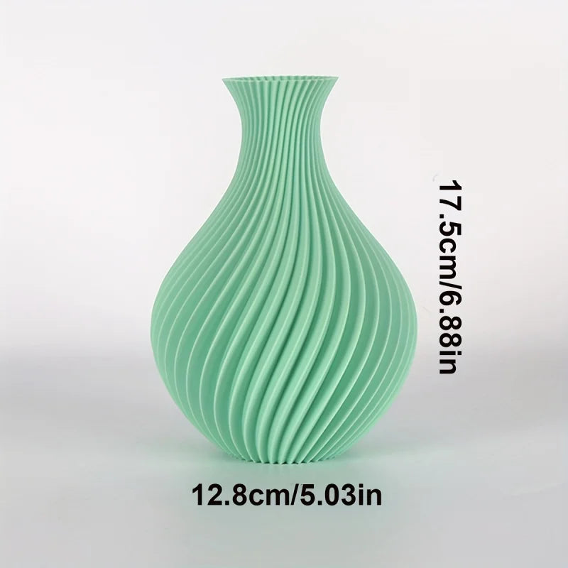 3D Printed Art Vase with Retro Textured Design - High-Quality Plastic, Durable and Resistant