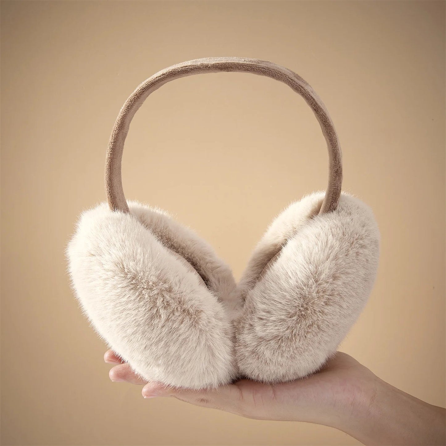 Anjj High Quality Earmuffs Faux Rabbit Fur Hang Ear Cover Warm Winter Ear Muffs Fur Earmuffs Unisex Adult Ear Warmer Fold Elk-Valley 3D