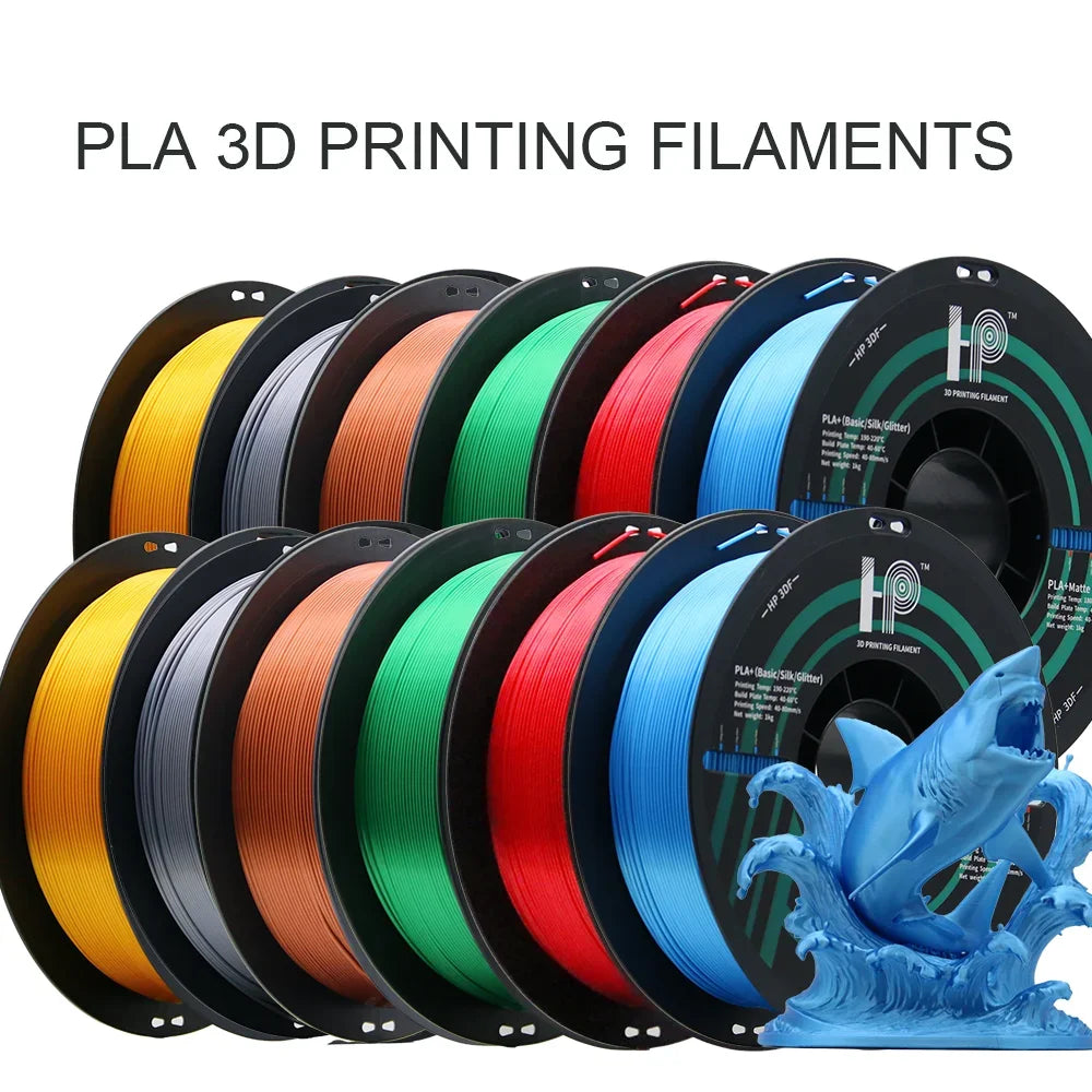 HP3DF 12 Rolls (12kgs) Silk/Glitter 3D Printer Filament, 1.75mm, Smooth Silky Shiny Surface 3D Filament, Fit For FDM Printers