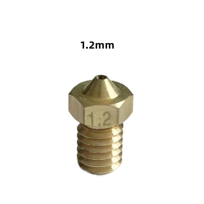 10PCS  3D Printer V6 M6 Threaded Brass Nozzle 0.2/0.25 0.3/0.4/0.5/0.6/1.0mm for 1.75/3.0mm Filament E3D V5 V6 Hotend Extruder Elk-Valley 3D