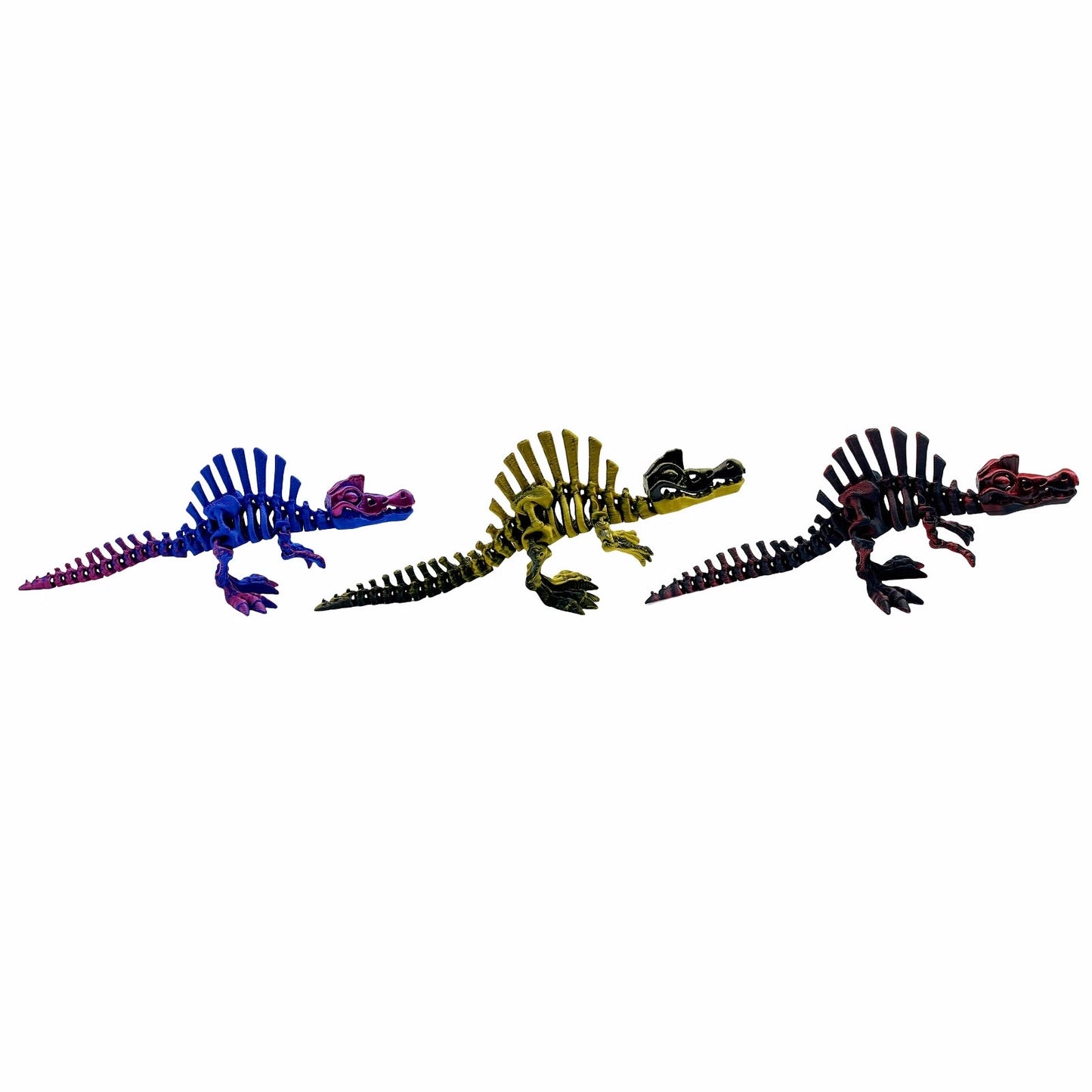 3/5 pieces set 3D printed 15cm Spinosaurus, multiple colors, movable joints can stand and lie down, home party holiday Elk-Valley 3D