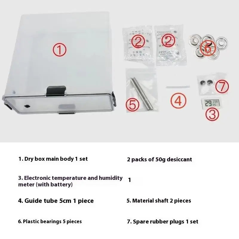 Comprehensive 3D Printer DIY Tool Set including Airtight Filament Dryer Box and Storage Holder