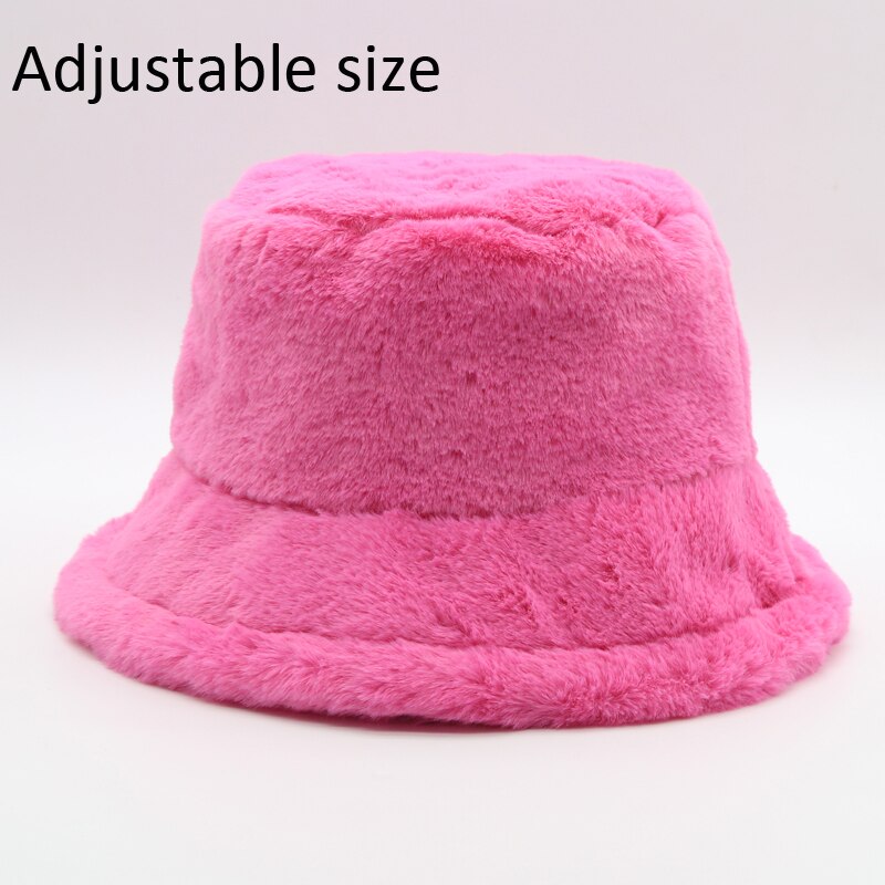 Winter Cow Leopard Faux Fur Fluffy Bucket Hats Women Outdoor Warm Sun Hat Soft Velvet Furry Fisherman Cap Girl Fashion Panama Elk-Valley 3D