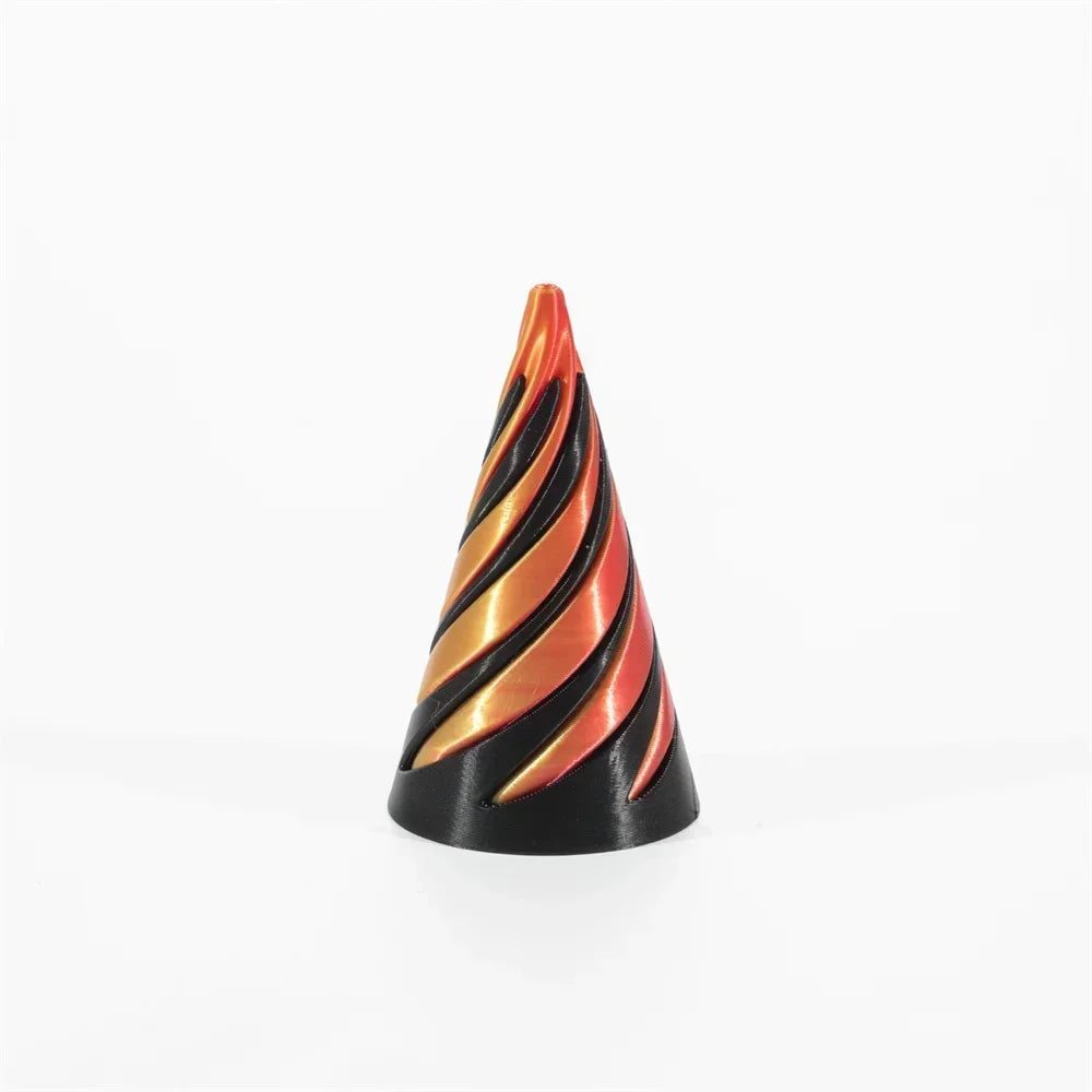 3D Printed Spiral Cone Toy Impossible Pyramid Passthrough Sculpture Pass Through Pyramid Toy Mini Vortex Thread Illusion Elk-Valley 3D