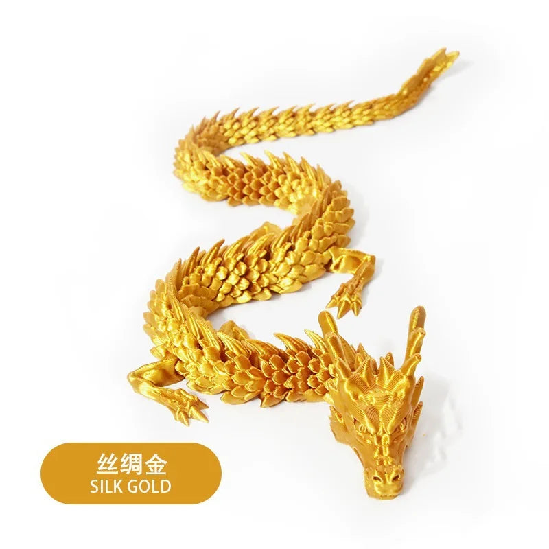 30/60cm 3D Printed Chinese Dragon Figurine Toys Full Body Joints That Can Move Dragon Model Ornaments Toys for Kids Xmas Gift Elk-Valley 3D