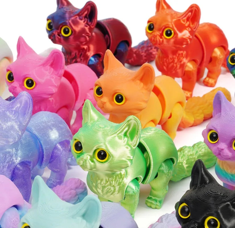 12/16cm 3D Printed Articulated Cute Cats Figurine Miniature Living Room Decor Car Desktop Home Decoration Accessories Kids Gifts Elk-Valley 3D
