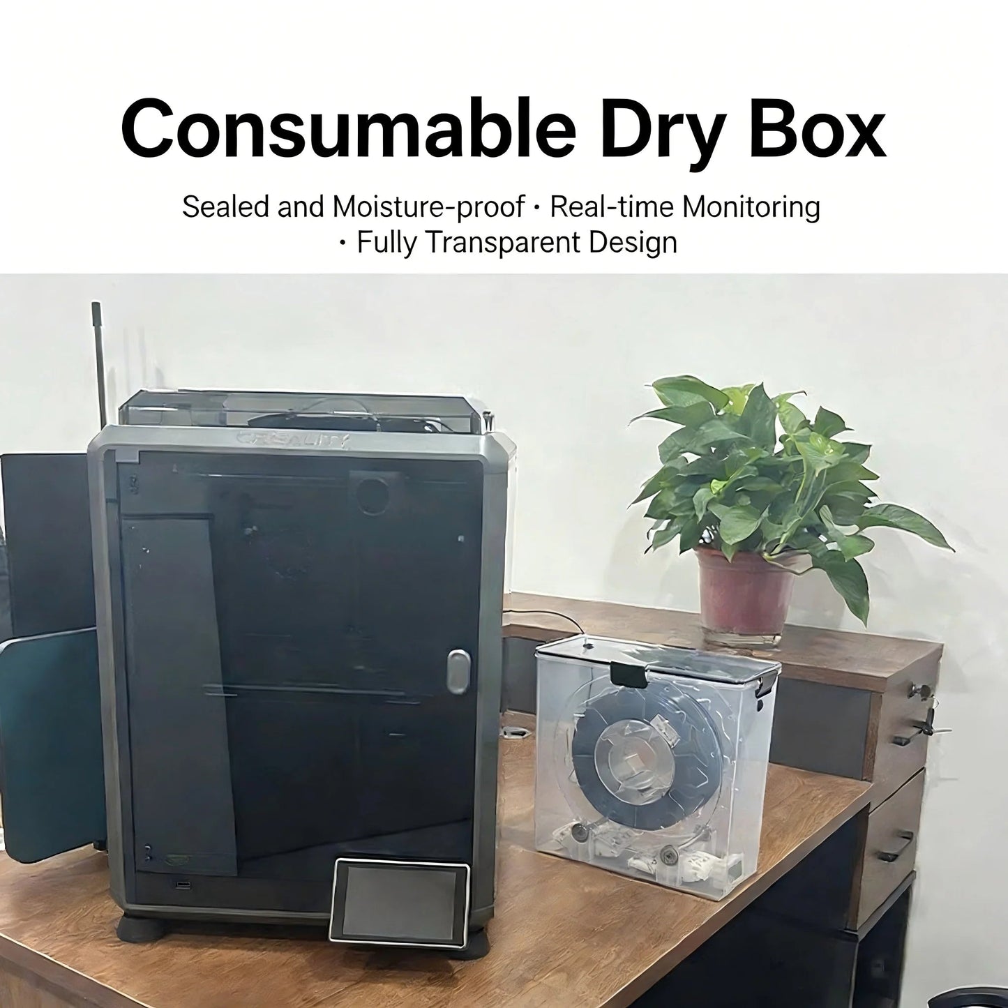 3D Printer Parts Filament Dryer Box Airtight Moisture-Proof Real-Time Monitoring Tool Storage Box Holder Elk-Valley 3D