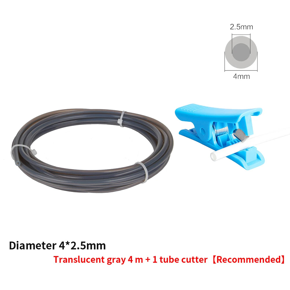 3D Printer  hotend Parts PTFE Tube Teflonto Pipe Bowden Extruder 1.75mm ID2mm OD4mm 1M 2M with Cutter and Cable tie White Black Elk-Valley 3D