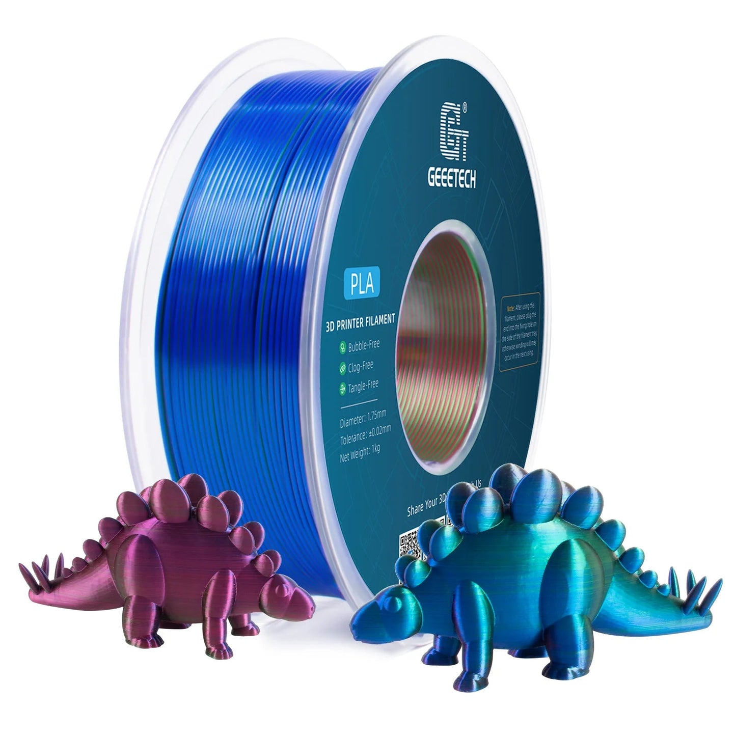 Geeetech Tri Color Silk PLA Filament , 3D Filament 1,75 mm 1KG Spool Wire  (+/-0.03mm) Vacuum packaging, special color Elk-Valley 3D