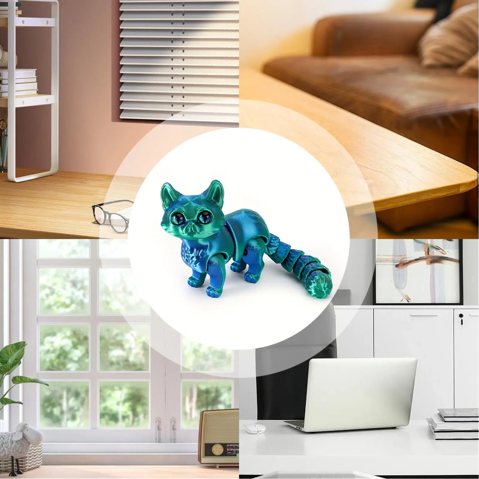 3D printed cats, 3D animals for stress relief, desktop decorations suitable for office workers, and small ornaments for adults Elk-Valley 3D