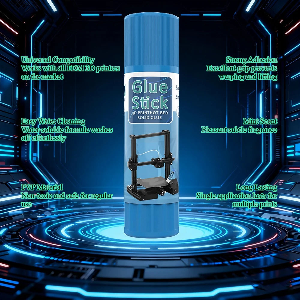 Water-Soluble PVP Glue Stick for 3D Printer-Anti-Warping Adhesive for Heated Glass/PEI Beds Universal FDM Platform Compatibility Elk-Valley 3D
