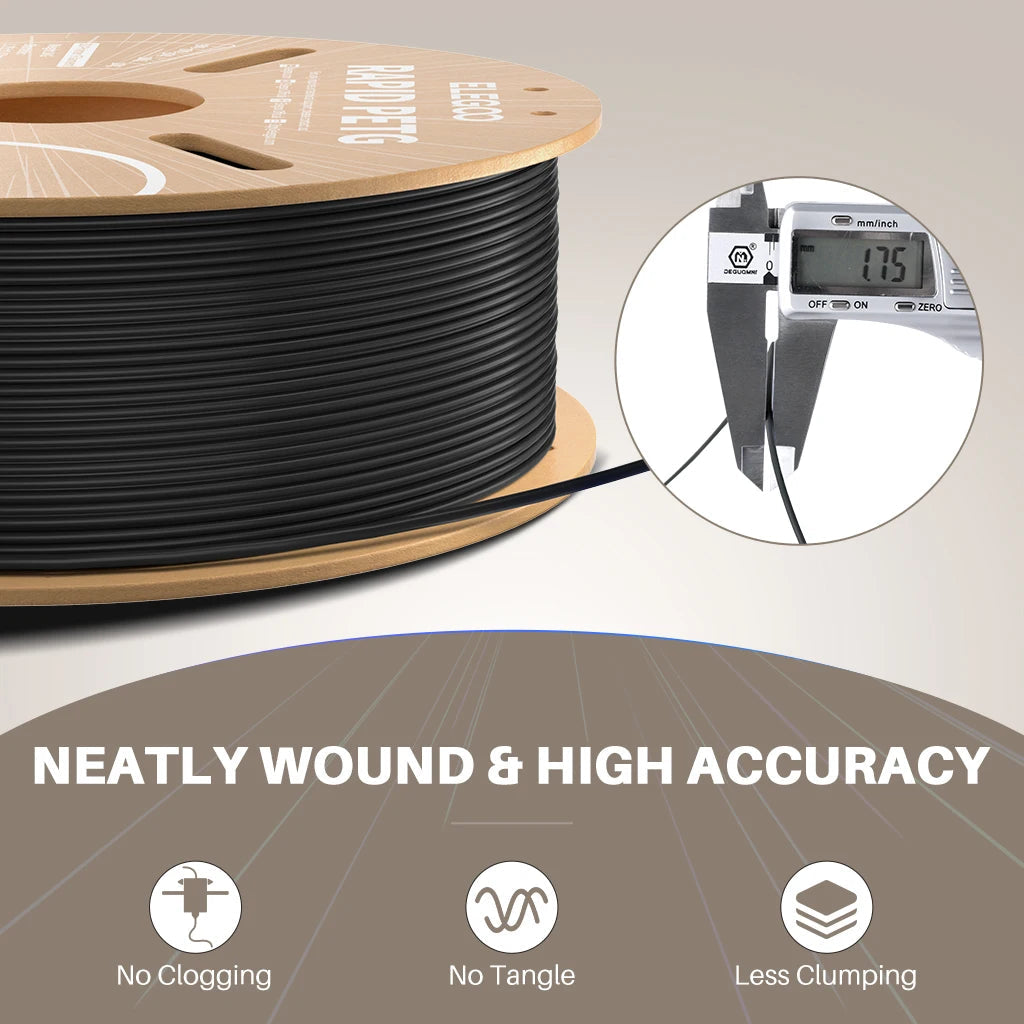 ELEGOO Rapid PETG Filament 1.75mm 1KG,High Speed 30-600mm/s 3D Printer Filament 1kg Fits for Most FDM 3D Printers Elk-Valley 3D