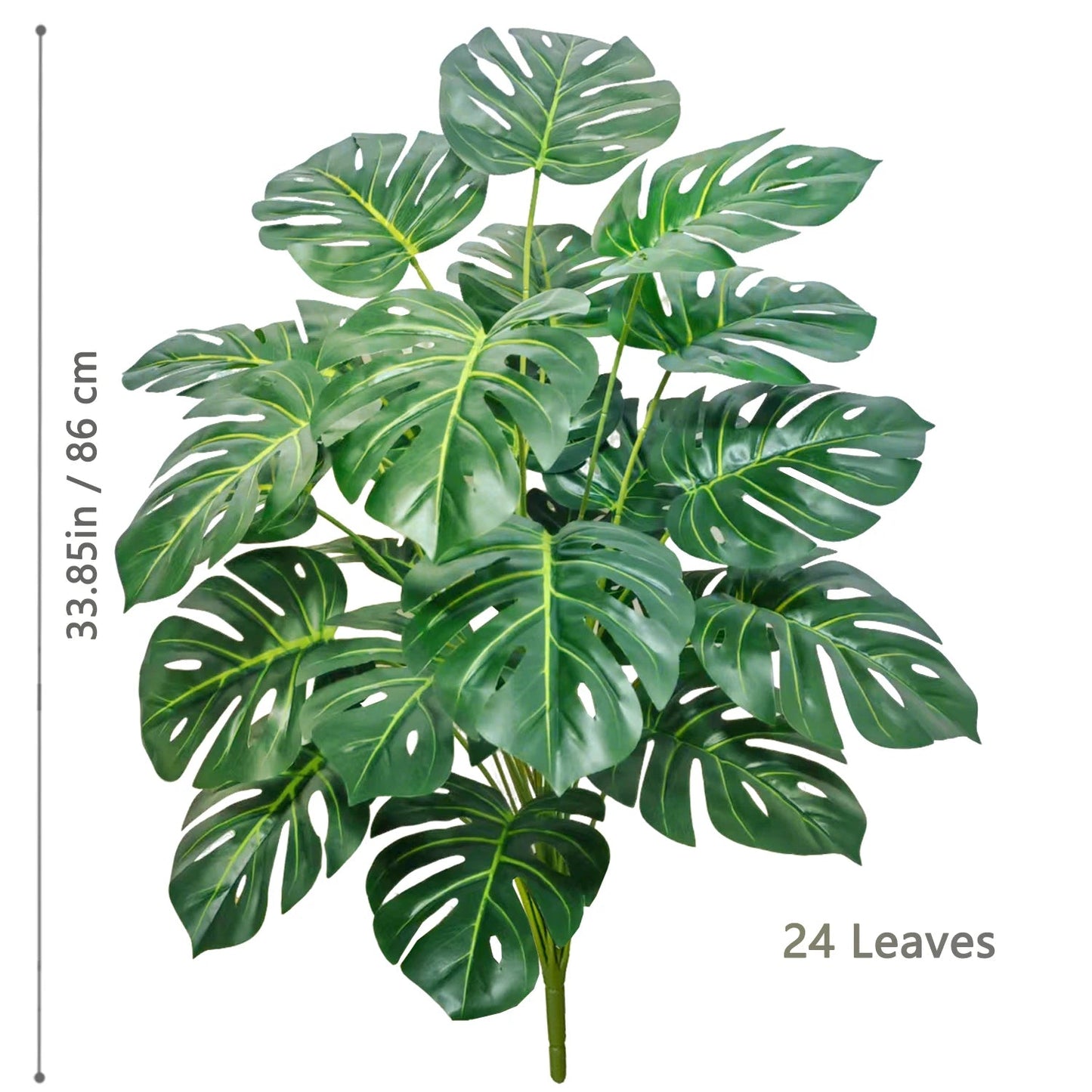 52-104cm(40.94in)  Artificial Monstera Plant Fake Palm Tree Plastic Turtle Leaf Green Plant for Home Garden Room Office Decor Elk-Valley 3D