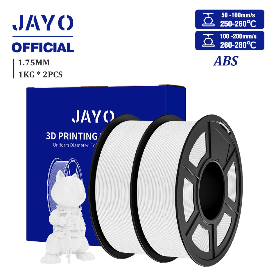 JAYO ASA / ABS / Easy ABS Filament 1.75mm 1KG 3D Filament Low Printing Temperature ABS 3D Printer Filament Excellent Resistance Elk-Valley 3D