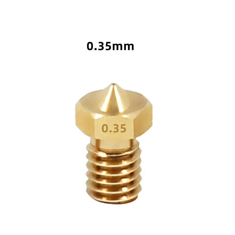 10PCS  3D Printer V6 M6 Threaded Brass Nozzle 0.2/0.25 0.3/0.4/0.5/0.6/1.0mm for 1.75/3.0mm Filament E3D V5 V6 Hotend Extruder Elk-Valley 3D