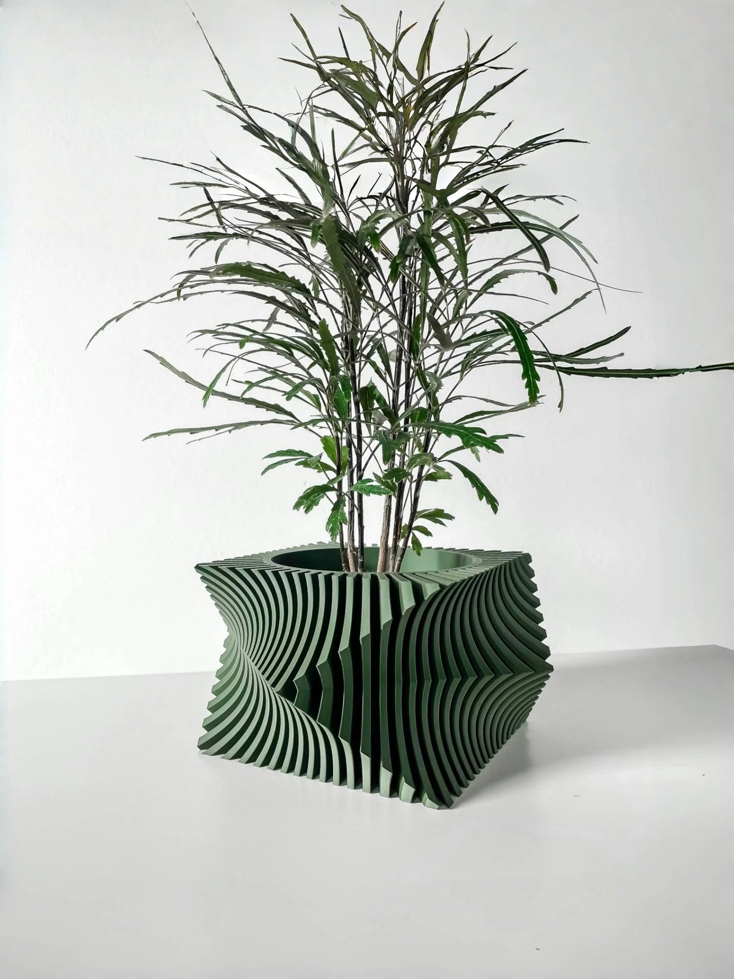 3D Printed Plant Pot Home Use Biodegradable Flower Pot Decorative  Stripe Flower Pot Desktop  Maceteras Decorations Interior Elk-Valley 3D