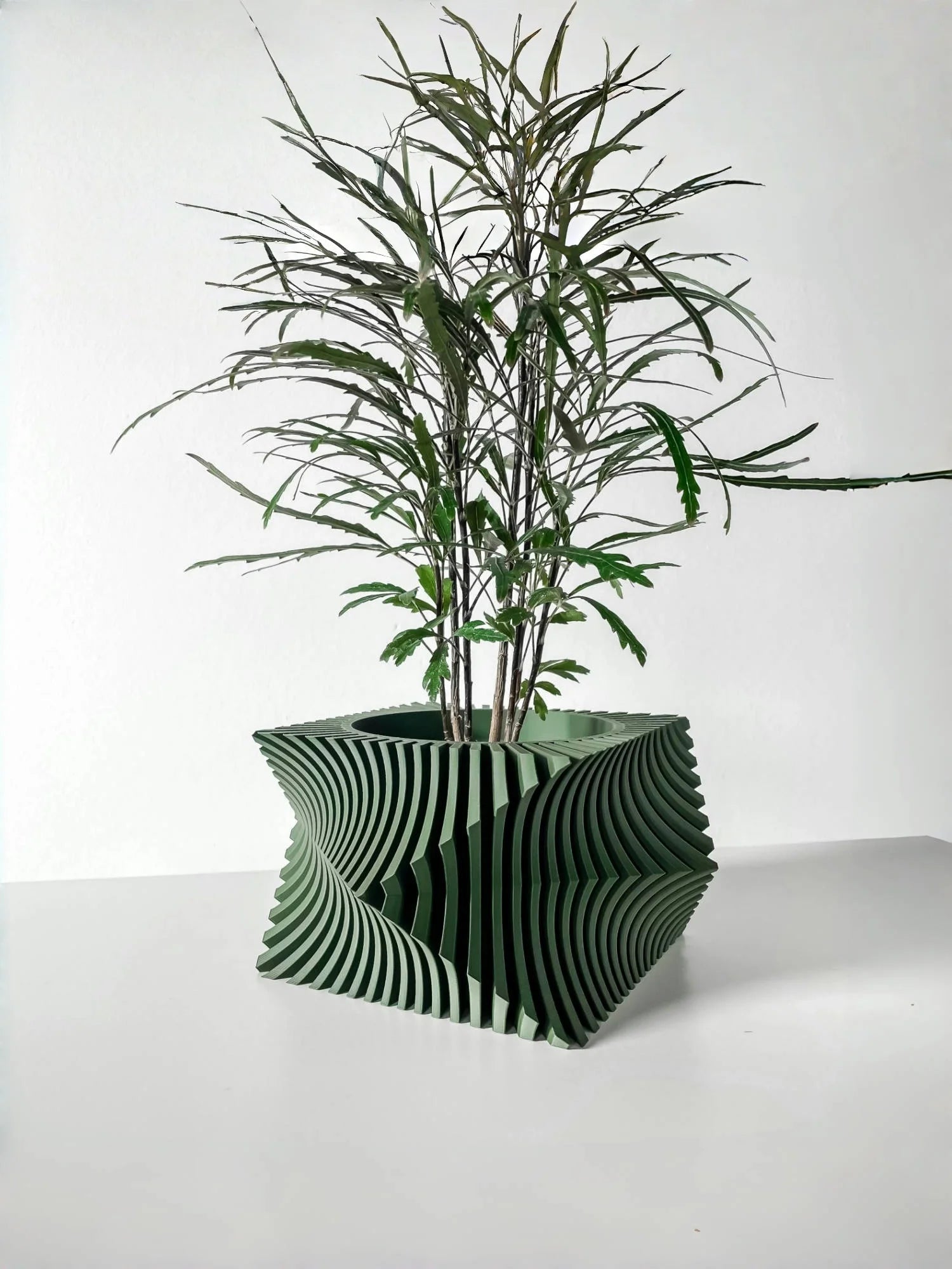 3D Printed Plant Pot Home Use Biodegradable Flower Pot Decorative  Stripe Flower Pot Desktop  Maceteras Decorations Interior Elk-Valley 3D