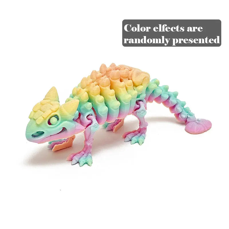 Mini 3D Printed Dinosaur Skeleton Model Movable Joints Velociraptor Decor Office Desk Ornament Kids Gift Home Decoration Elk-Valley 3D