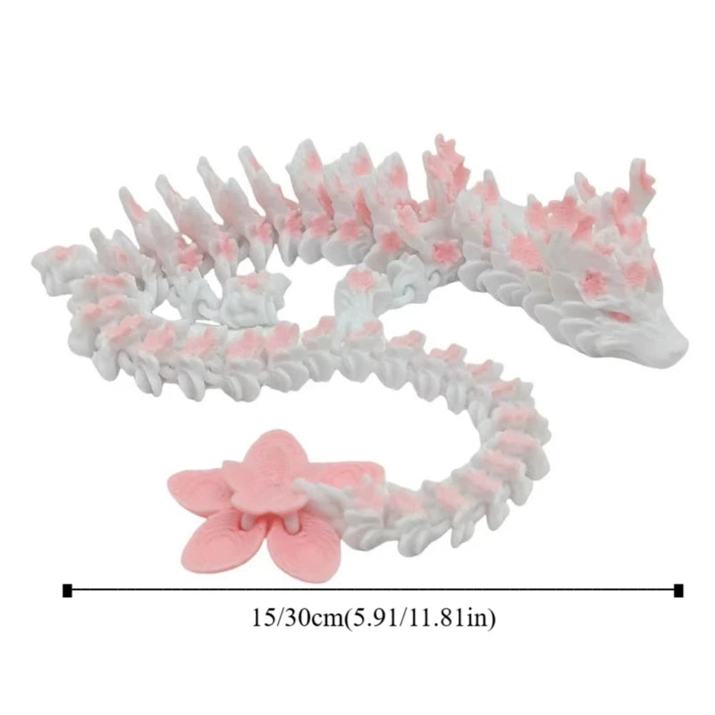 Simulated Eye 3D Printed Dragon Laser Sakura Dragon 3D Printed Diceratops Dragon Rotatable Poseable Joints Elk-Valley 3D