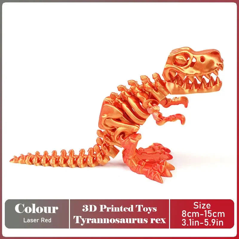 3D Printed Tyrannosaurus Rex Realistic Dinosaur Model Jointed Full Movable Birthday Gift Realistic Animals Decorative Desktop Elk-Valley 3D