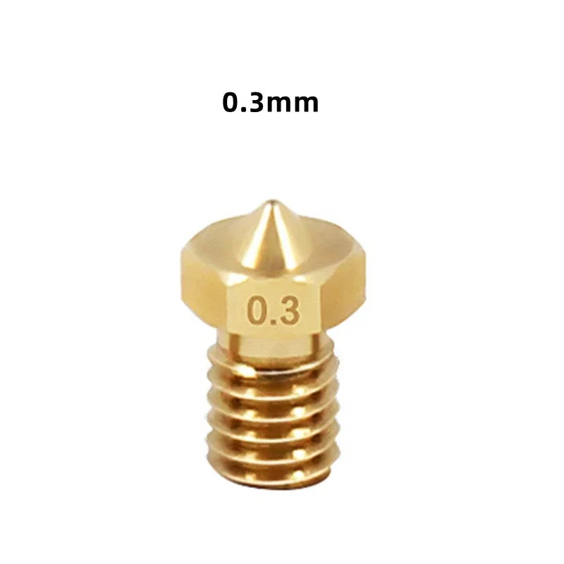 10PCS  3D Printer V6 M6 Threaded Brass Nozzle 0.2/0.25 0.3/0.4/0.5/0.6/1.0mm for 1.75/3.0mm Filament E3D V5 V6 Hotend Extruder Elk-Valley 3D