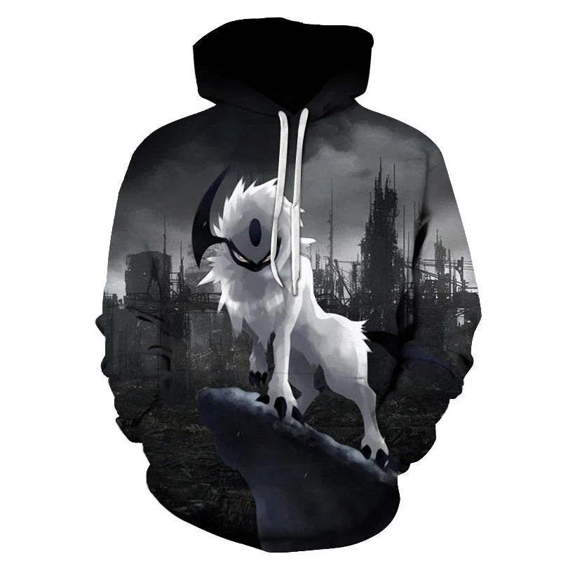 2023 Men's Oversized Hoodie 3D Wolf Animals Pattern Ferocious Warrior Fashion Sweatshirt Loose Street Funny Tracksuits Fitness Elk-Valley 3D