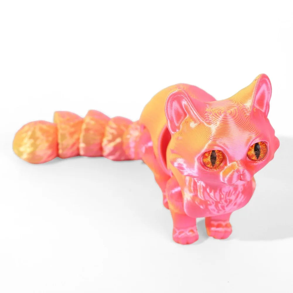 Big Eyes 3D Printed Cat Model Realistic Design Creative Sculpture Articulated Cats Doll 3D Printing Technology Cute Style