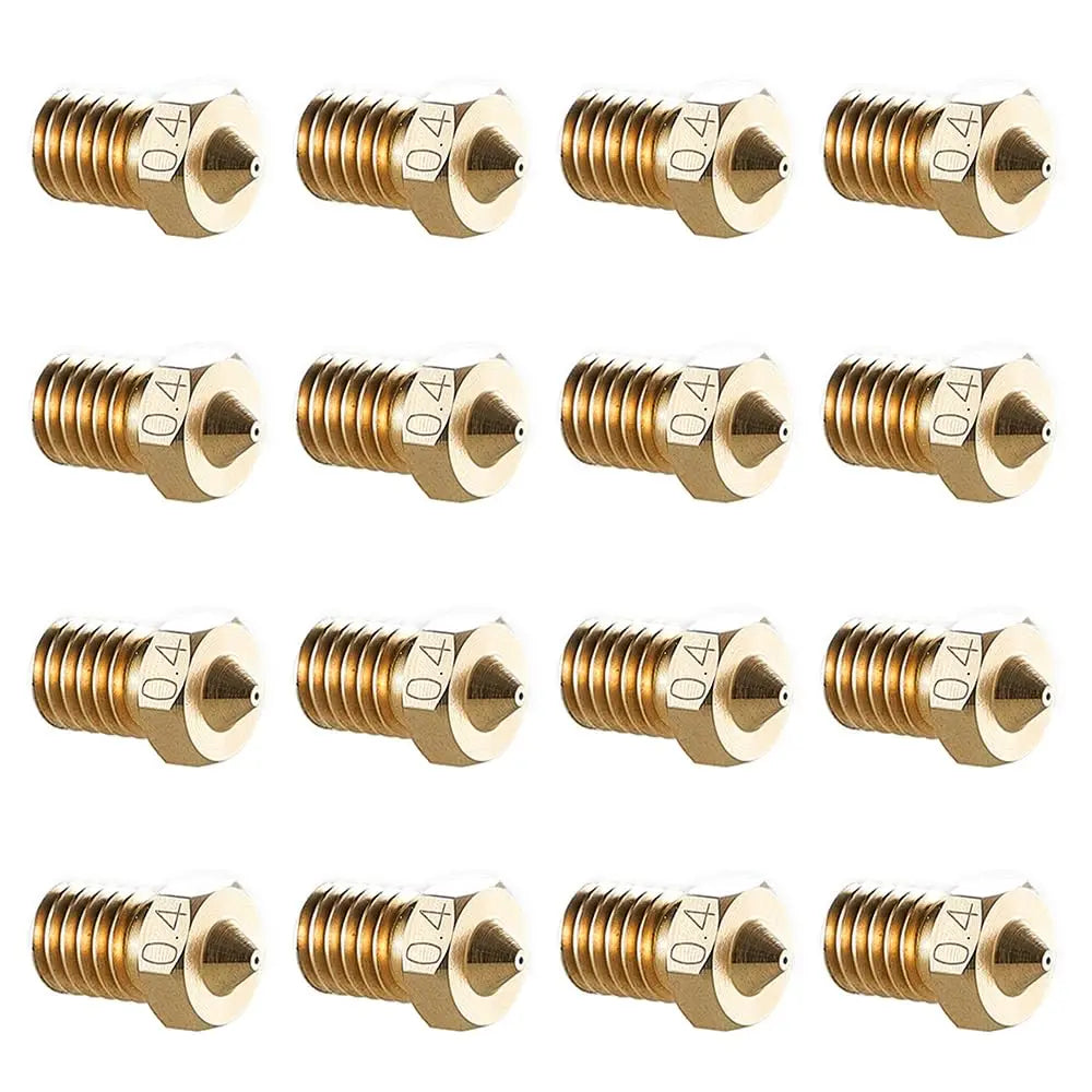 16Pcs 3D Printer Brass Nozzles 0.4mm for M6 Hotend with 1.75mm Filament Elk-Valley 3D