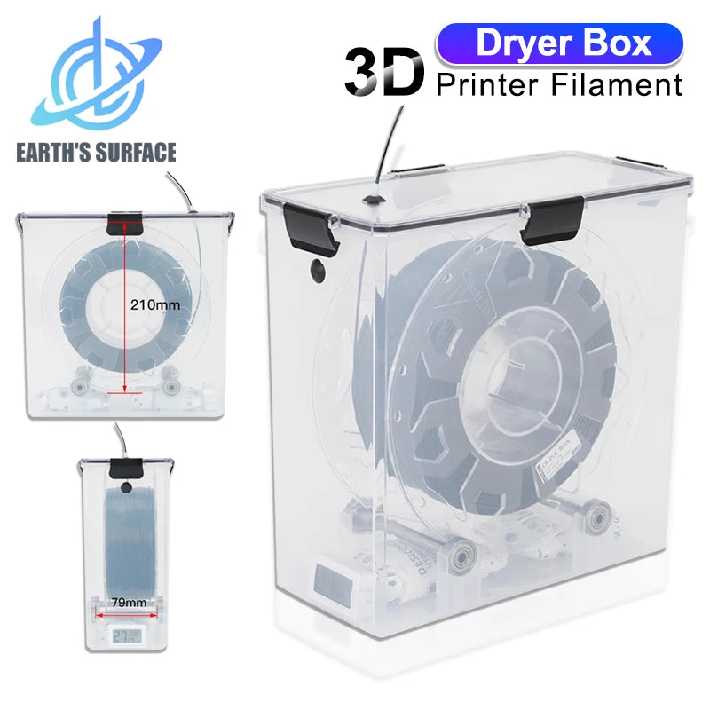 3D Printer Parts Filament Dryer Box Airtight And Moisture-Resistant Real-Time Monitoring for 3D Printer Tools Storage Box Holder