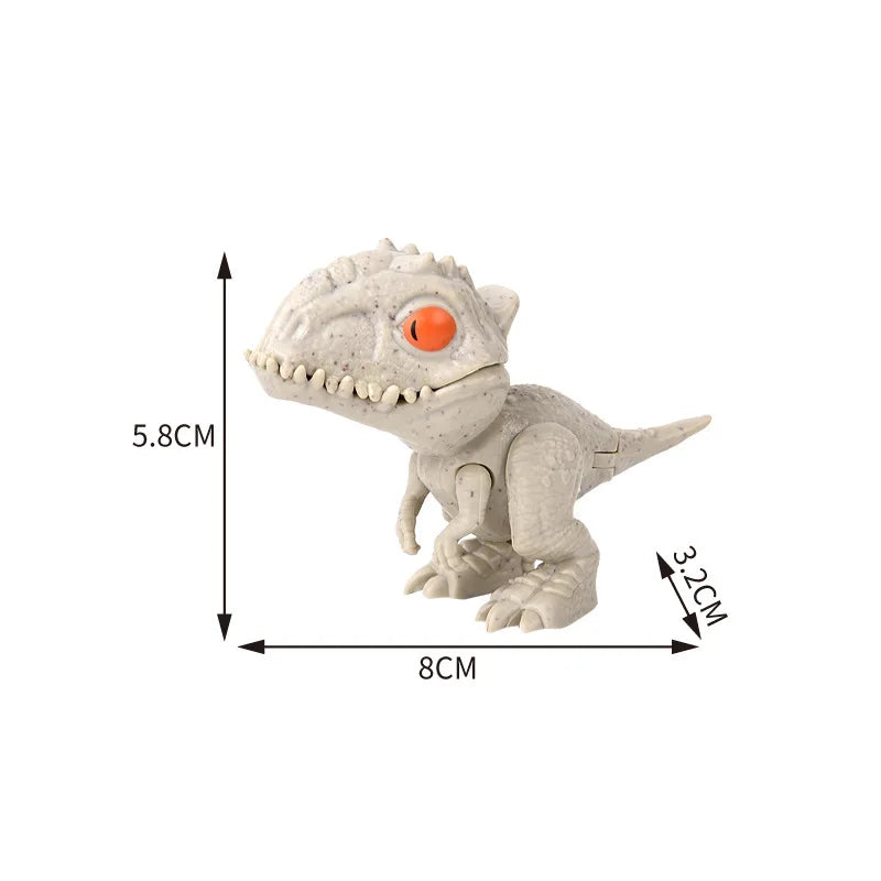 Children Jurassic Biting Finger Dinosaur Animals Model Toys Movable Joints Tricky Chameleon Hippo Kids Birthday Christmas Gifts Elk-Valley 3D