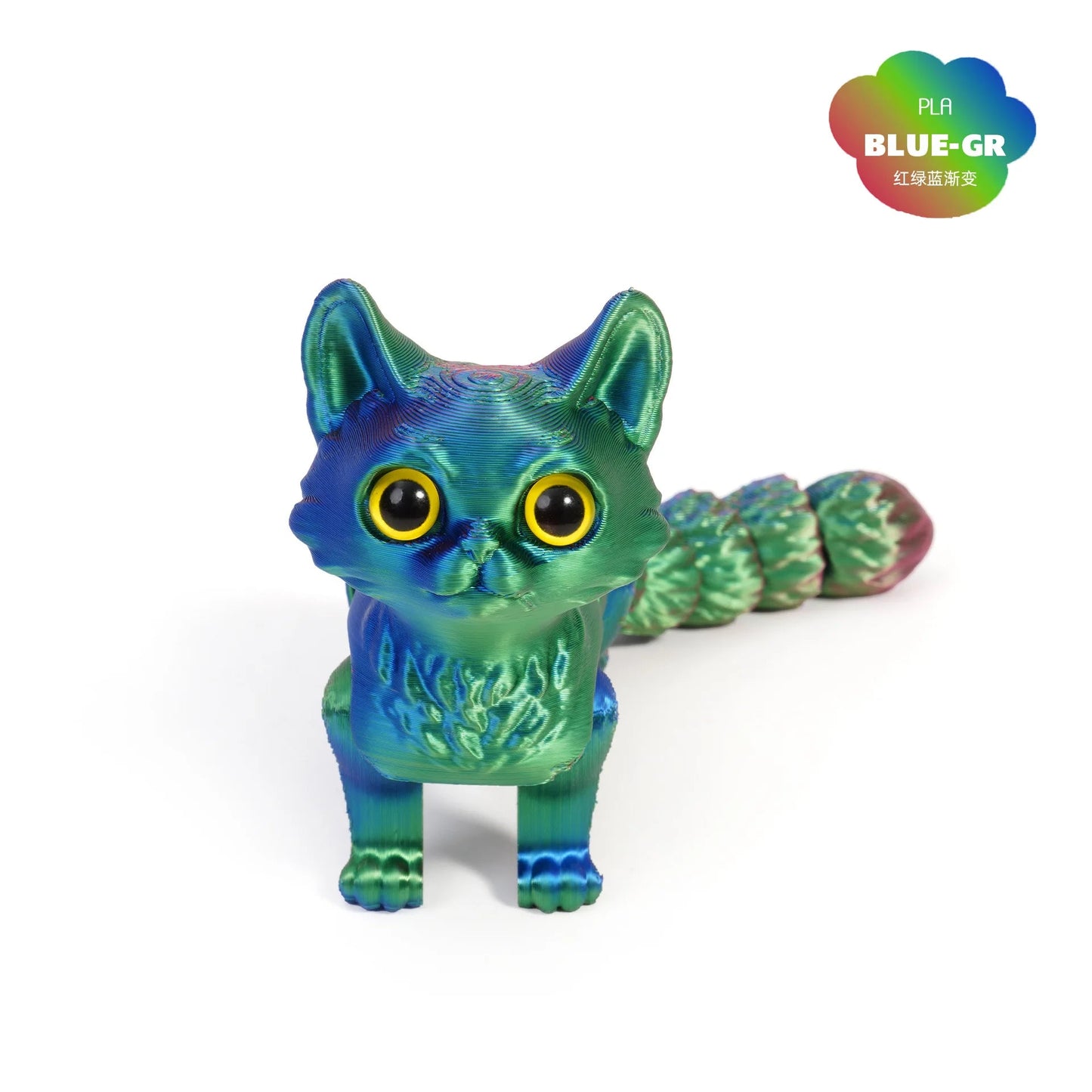 3D Printed Cute Cats Tail Joint Movable Kawaii Kitten Ornament Room Decor Car Decorations Desktop Decorations Gifts To Friends Elk-Valley 3D