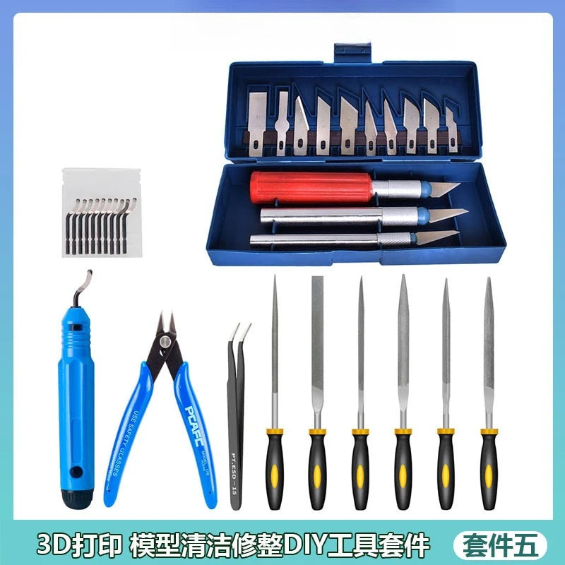 3D printer model DIY tool kit, trimming and sanding, cleaning tool, carving knife, forceps, file, cleaning needle Elk-Valley 3D