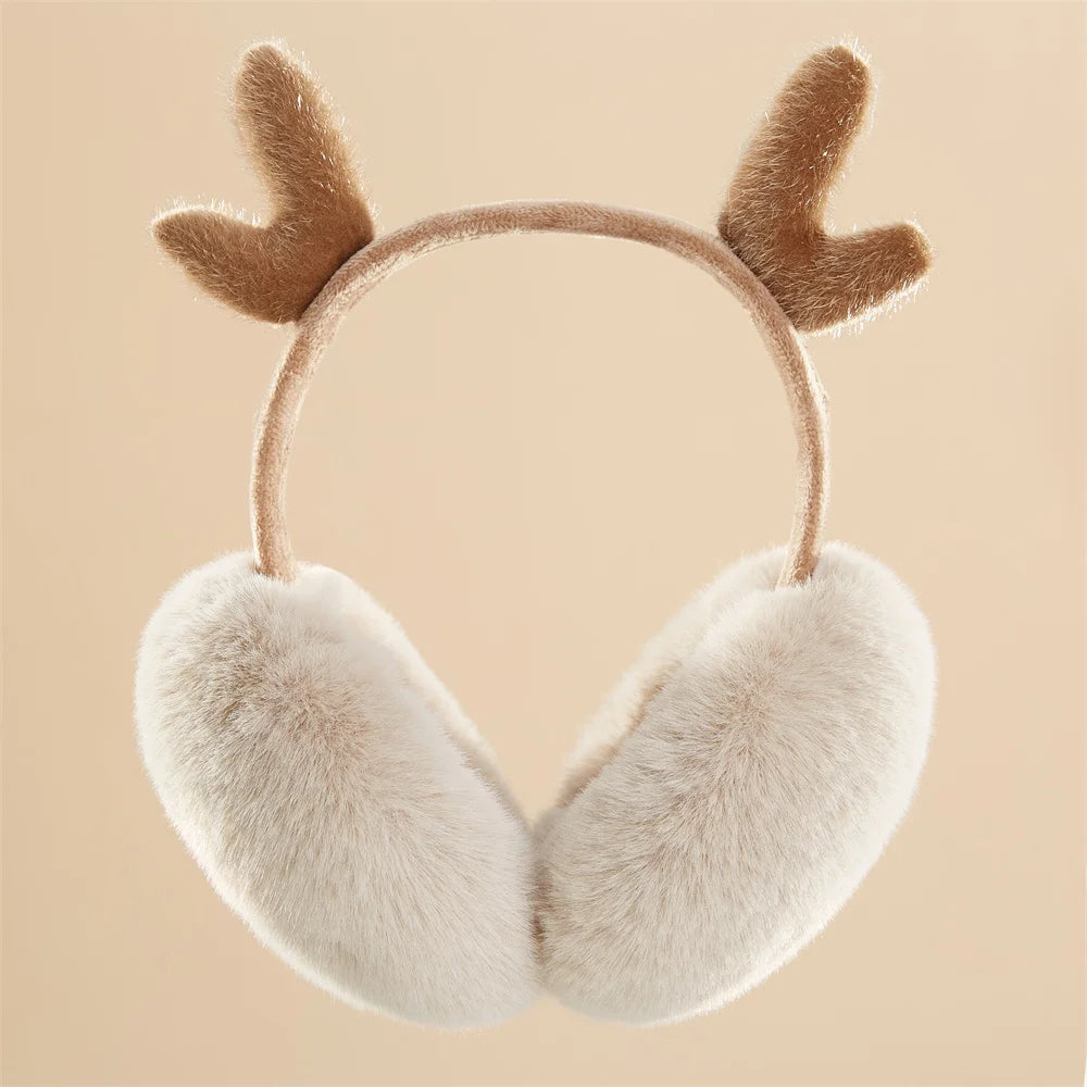 Anjj High Quality Earmuffs Faux Rabbit Fur Hang Ear Cover Warm Winter Ear Muffs Fur Earmuffs Unisex Adult Ear Warmer Fold Elk-Valley 3D