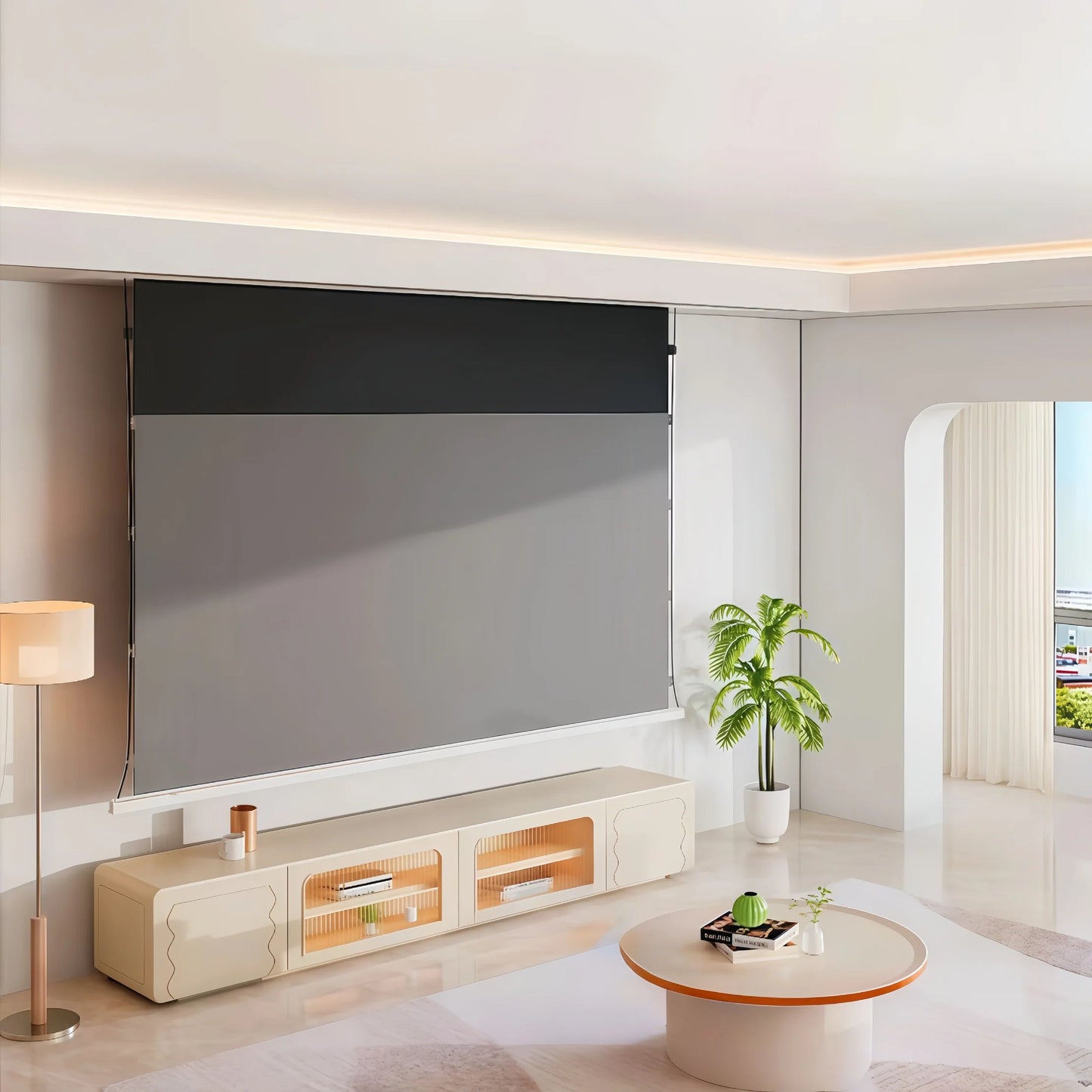 MIVISION Hidden In Ceiling Recessed Projector Screen 16:9 8K Fresnel Long Throw ALR Elk-Valley 3D
