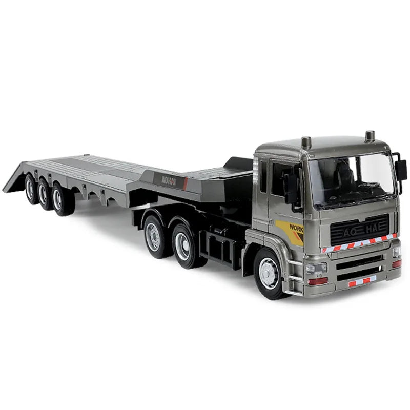 RC Flat Truck Model 9Channels Alloy 1:20 2.4G Remote Control Car Simulation Engineer Vehicle Trailer Boy Kid Toy Gift Elk-Valley 3D