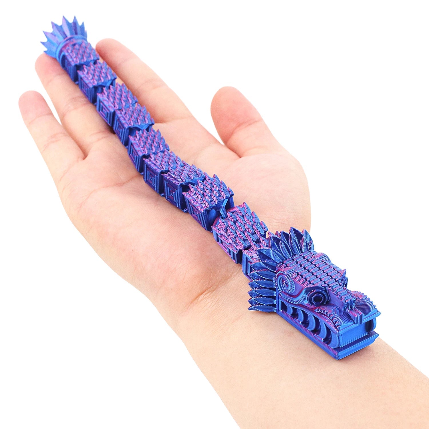 3D printed dragon, three-dimensional model decorated with scales and horns, simulation of dragon and snake, movable accessory Elk-Valley 3D